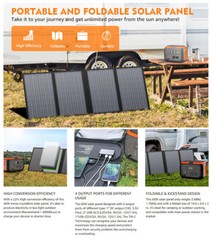 60W Foldable Portable Solar Panel For Power Station Phone Camping Trip Charging