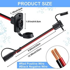 4 Pcs 12 AWG Power Socket Sidewall Port Compatible with SAE Quick Connect