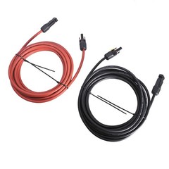 12AWG Solar Panel Extension Cable Wire Connector 1 Pair 25ft Black + Red