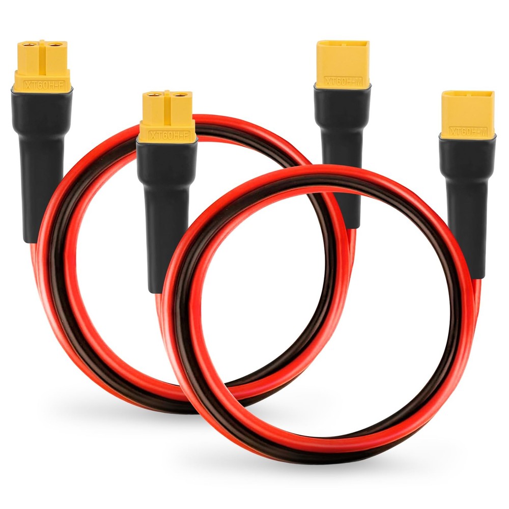 10AWG 2FT 2PCS XT60 Extension Cable 2 3 5 10 15 20 25 30 35 40 50 75 100FT XT…