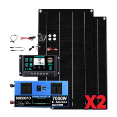 7000W Solar Bundle: 12V24V to 110V/220V Inverter + 2pcs High-Efficiency Solar