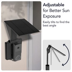 Wasserstein Solar Charger for Arlo 2K, Wyze Duo & eufy E340/C30/C31 Doorbells