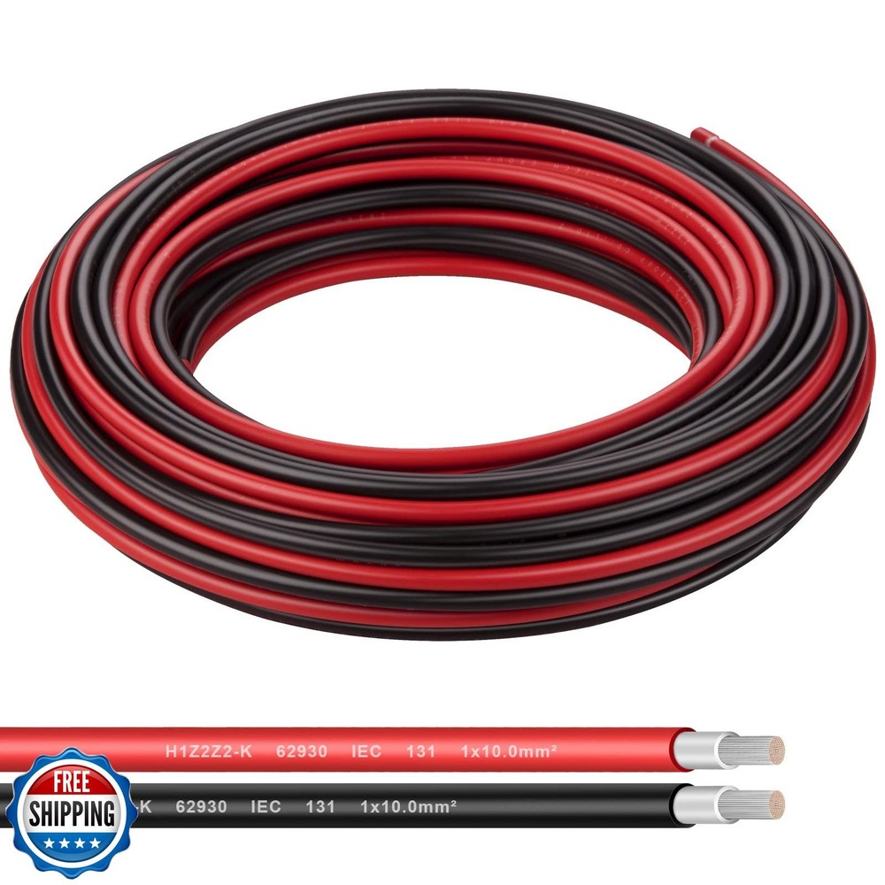Shirbly 8AWG (10mm²) Tinned Copper PV Extension Cable – Solar Panel Connectio