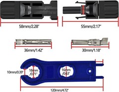 12/24PCS Solar Panel Cable Connector Crimper PV Crimping Pliers Cable Terminals