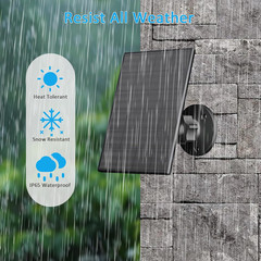 2W Solar Panel for Security Camera Outdoor, USB/USB-C Charger with IP65 Waterpro