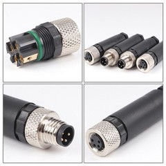 Heavy Duty M 8 IP67 Waterproof Connectors 3Pin/4 Pin Plugs for Automation