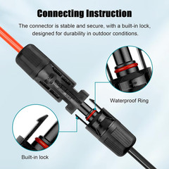10 AWG Solar Extension Cable 200FT Black + 200FT Red, 10 Gauge Solar Panel Wire