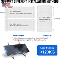 45″ Adjustable Solar Panel Tilt Mount Brackets with Foldable Tilt Legs 4 Sets US