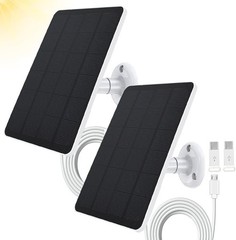 Continuous Power Supply Solar Panel Bundle for Outdoor Security Cameras – 2 Pack
