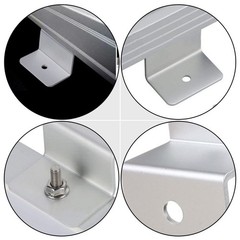 4Pcs Durable Aluminum Solar Panel Mounting Z Brackets for Home Use Silver