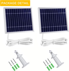 Solar Panel for Arlo Pro/Pro2 Cameras, 11.8ft Cable & Adjustable Mount, 2 Pack