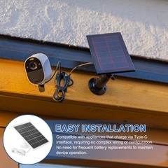 Solar Panel, 5W 6V USB Solar Panel Charger with 360 Wall Mount, White