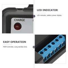 6V 12V 10A Auto Solar Panel Charge Controller Battery Charger Regulator (Black)