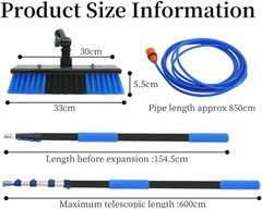 20FT Solar Panel Cleaning Kit with Telescopic Pole & Soap Dispenser, Water Fed S