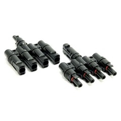 1 Pair Solar Panels Cable 4 To 1 T Branch Connector Fuse Holder Splitter Coupler