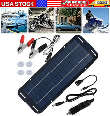 30W Solar Panel 12V Trickle Charger Battery Charger Kit Maintainer Boat Car RV