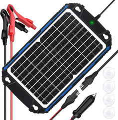 Waterproof 12W 12V Solar Battery Charger & Maintainer Pro, Built-In Ultrasmart M