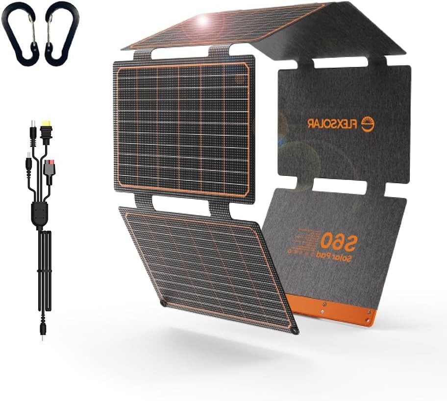 60W Portable Solar Panel Foldable PD3.0 QC3.0 USB C DC