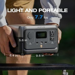 256Wh LiFePO4 Portable Power Bank – Quick 1 Hour Charge with 600W Outlets