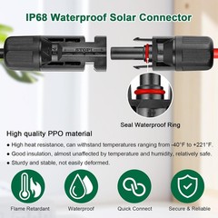 Flame Retardant Solar Cable 50FT 10AWG PV Wire