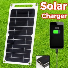 20W 5V Portable Solar Panel Power Bank USB Cell Phone Charger Camping Outdoor