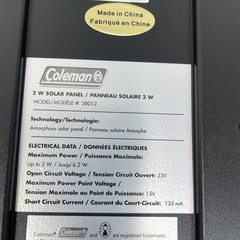 Coleman 58012 2 Watt 2W Solar Panel Battery Maintainer For Charger READ