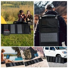 60W Solar Panel Charger with USB Fast Charging & Data Sync – Portable, Durable