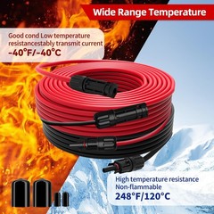 100FT Solar Extension Cable 10AWG 6mm² PV Wire with Waterproof Connectors for RV