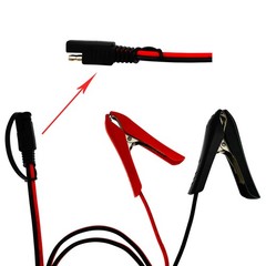[Updated Version] 3.2FT Battery Clip-on Crocodile Clamps to SAE Connector, 14…