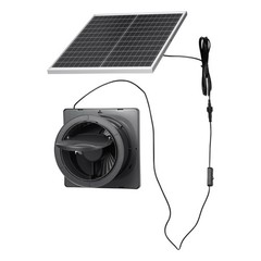 Solar Powered Fan, 25W Solar Panel with 220 CFM Airflow, Adjustable Panel Angle