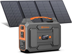 Portable Power Station with Foldable 40W Solar Panel, 100W Solar Powered Generat