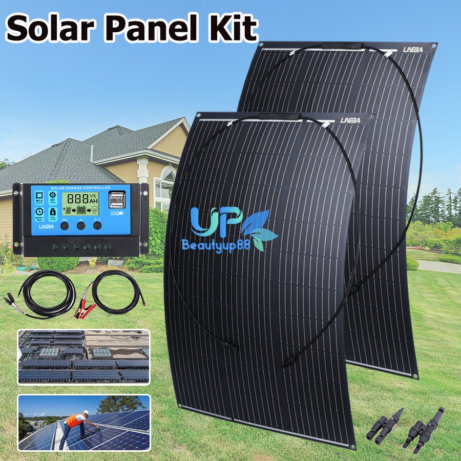 Solar Panel Kit with Solar Charrger Controller for Home 110V Grid Solar System