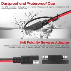 PAEKQ DC 8mm Male to SAE Connector Adapter 14AWG 6Ft Cable Wire Compatible wi…