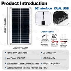 US 10000W Solar Kit | Includes Inverter, 2pcs 200W Solar Panels 100A Controller