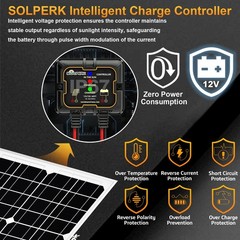 Solar Panel Kit 20W 12V, Waterproof Solar Battery Trickle Charger Maintainer …
