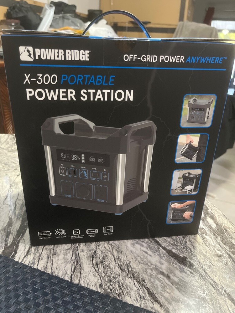 POWER RIDGE X-300 POWER STATION OFF-GRID PORTABLE 299WH LITHIUM-ION BATTERY NEW