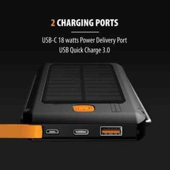 Hodo2Go’s Tough Tested Portable Power Pack, 10,000-mAh, LED Solar with Light