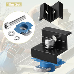Anbte 10Pcs Solar Panel End Clamp for Standard Unistrut, Aluminum 30Mm/35Mm Sola
