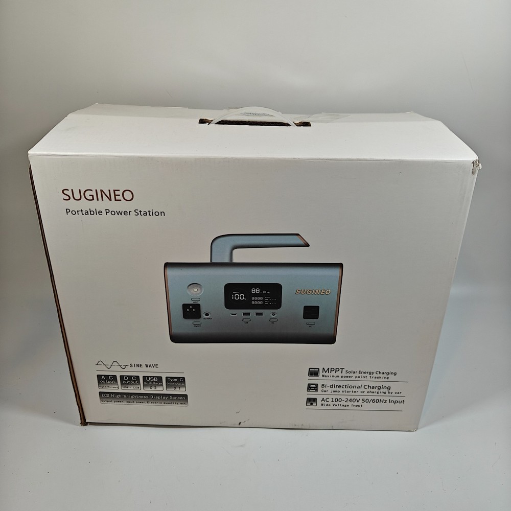 Sugineo Mobile Power Supply 600W Portable Solar Generator LCD Display 110V 220V