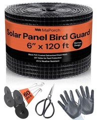 6″x120FT PVC Coated Galvanized Steel Black Solar Panel Bird Proofing Mesh Screen