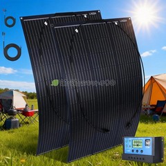 100W 200W Flexible Solar Panel Kit High-Efficiency Home RV Off-Grid 18V Charging