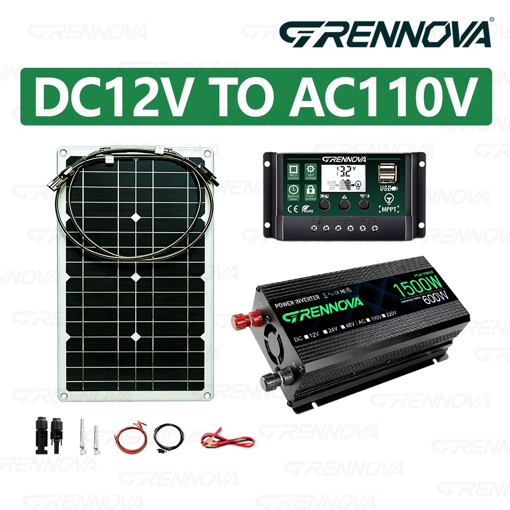 Grennova 1500W Complete Off-Grid Solar System Outdoor Solar Power Station Kit Pr