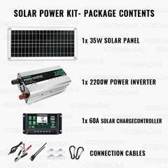 Grennova 2200W Eco Solar Kit 60A MPPT Off-Grid Home RV Backup