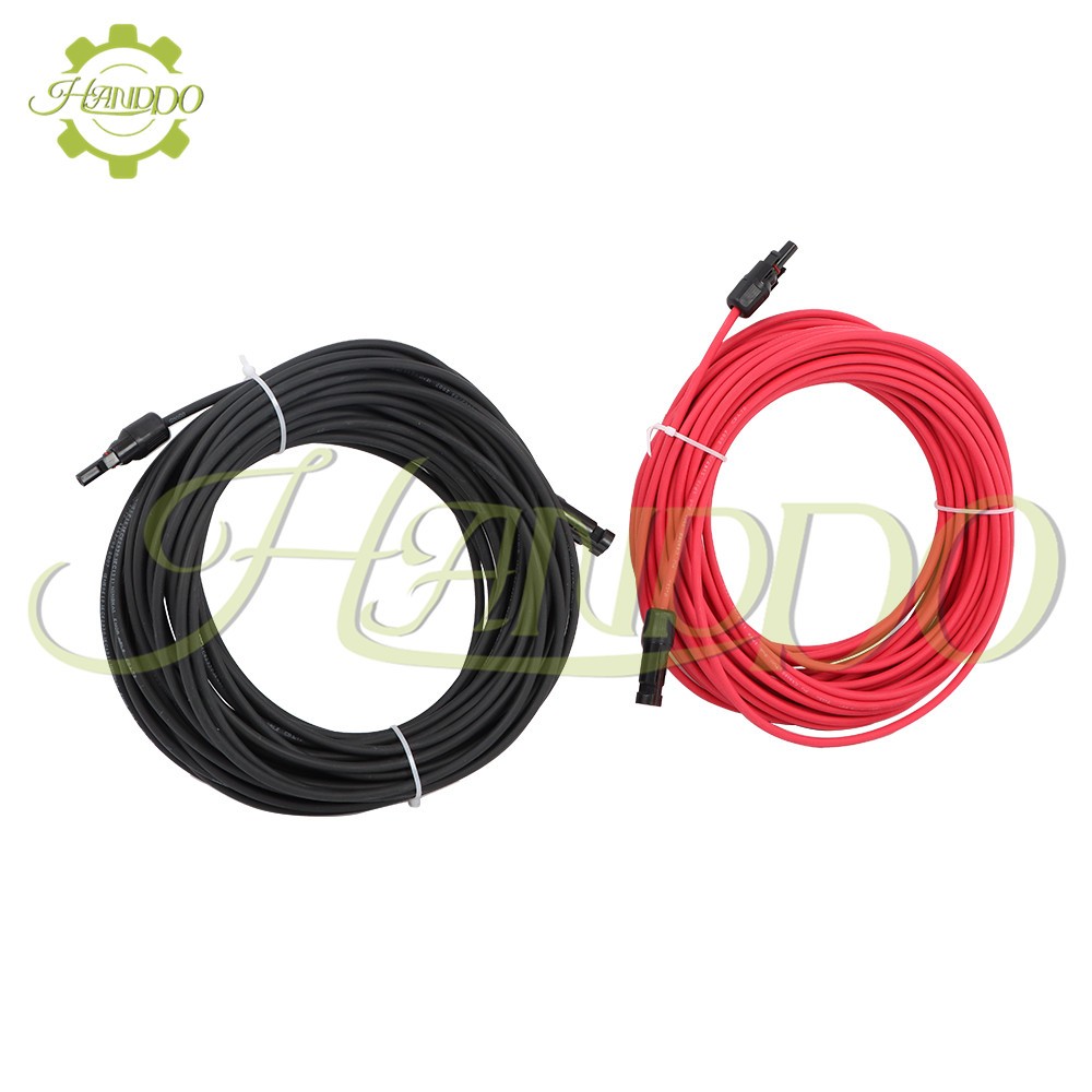 12AWG 20M Black+Red Solar Panel Extension Cable Wire+Connector