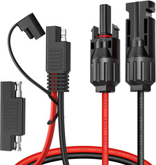 ELECTOP Solar Panel Connector Cable, 10AWG SAE Connector to Male & Female Solar