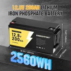 Lot 2560Wh 12V 200AH LiFePO4 Battery BMS Deep Cycle for RV Solar Trolling Motor