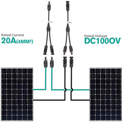 Solar Panel Y Branch Cable Connection Adapter Connector Extension Waterproof