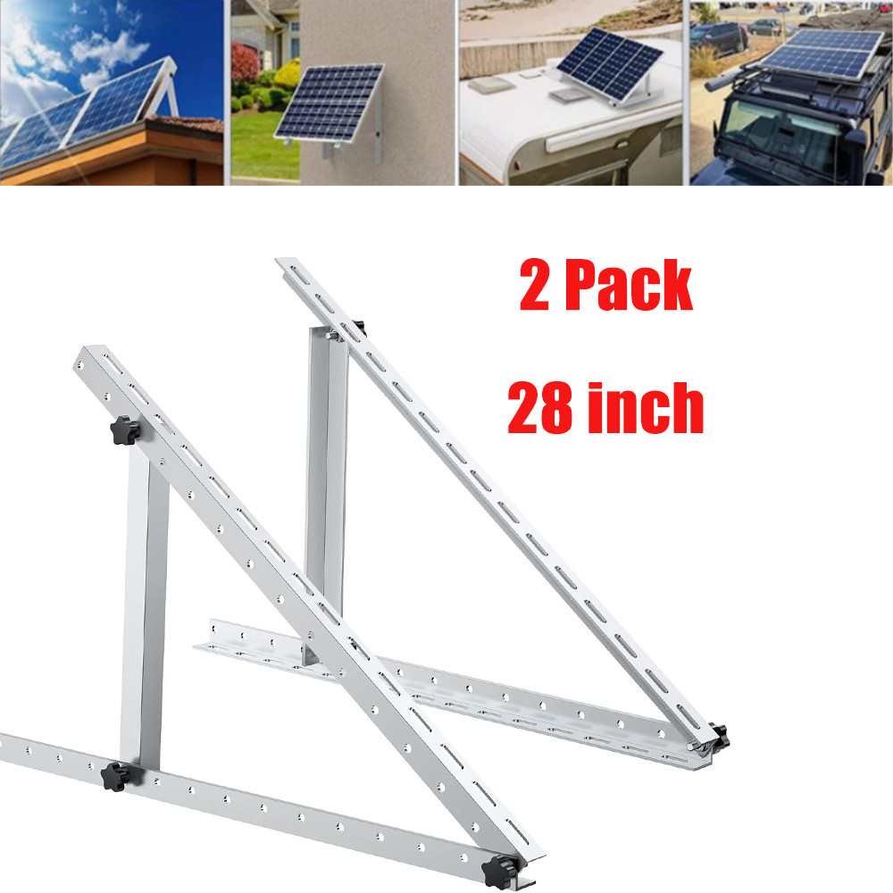 28″ Solar Panel RV Tilt Mount Brackets Ground Roof Flat Surface Adjustable Frame
