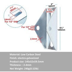 4 Pcs Solar Panel Tilt Mount Bracket for 1-5/8″ Strut Channel, Pivot Hinge fo…