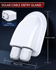 Solar Extension Cable with Solar Double Cable Entry Gland, 10AWG Solar Panel Cab